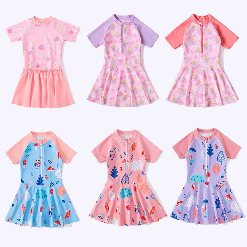 MINISO 2024 Детский Купальник Новинка для девочек цельная юбка принцессы