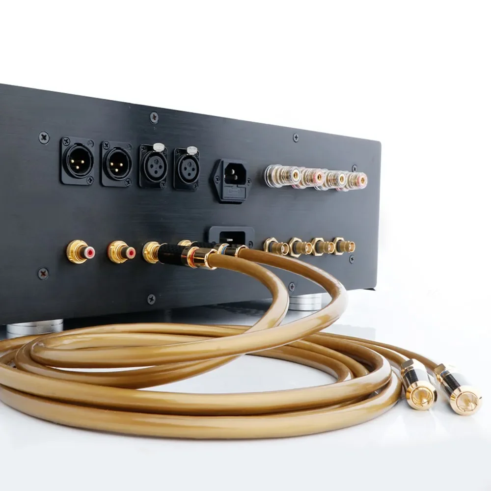 Высококачественная пара HI Fi RCA-кабель Hi-Fi Preffair X421 с разъемом RCA из углеродного