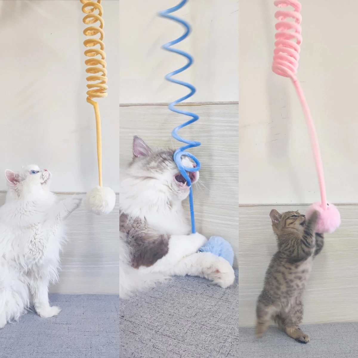 

Wool Cat Toy Funny Self-hey Hanging Door Automatic Scratch Rope Cat Stick Eagle Cat Interactive Cat automatic Toy Supplies