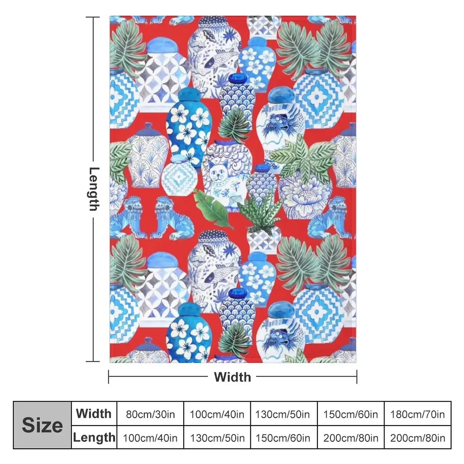Имбирные банки сине-белые фарфоровые и красные собаки с ладоньми одеяло милые