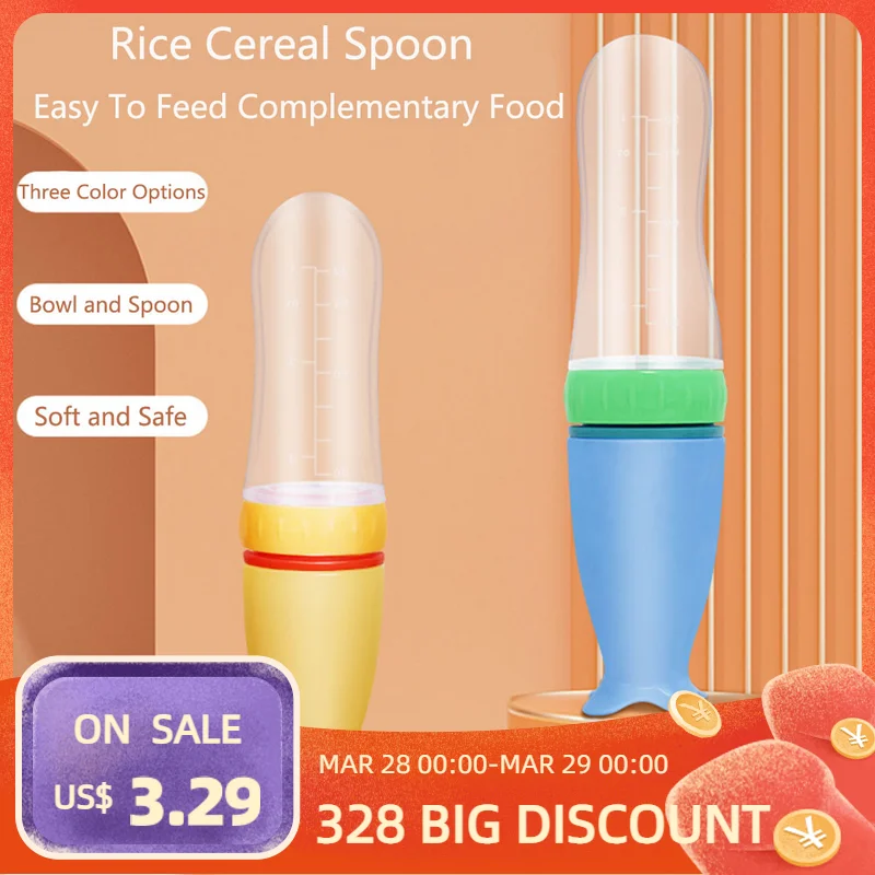 

Feeding Spoon For Baby Silicone Dropper Bottle Feeder Toddler Feed Medicine Tools Infant Rice Paste Kids Liquid Squeezing Spoons