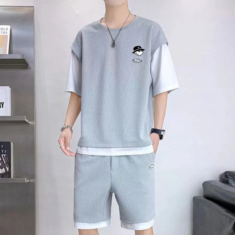 

Golf Wear Men 2-piece set Summer Golf Wear Golf Suit Malbon Golf T-shirt Golf Shorts Suit Hooded Men Golf Wear