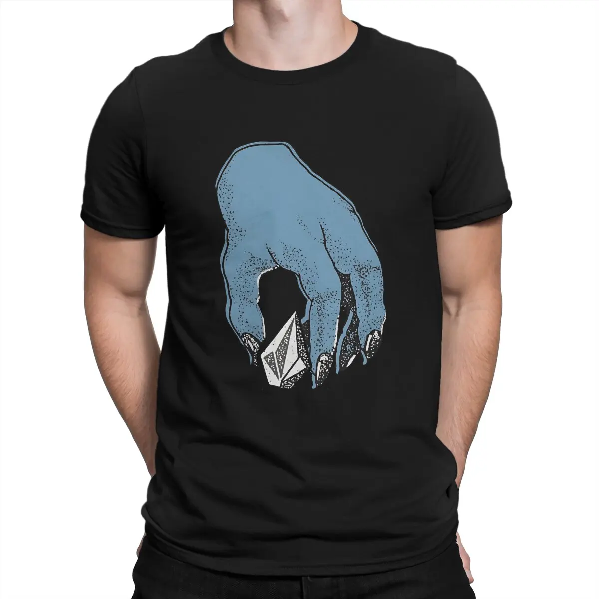 Футболка мужская с V-образным вырезом хлопковая тенниска короткими рукавами