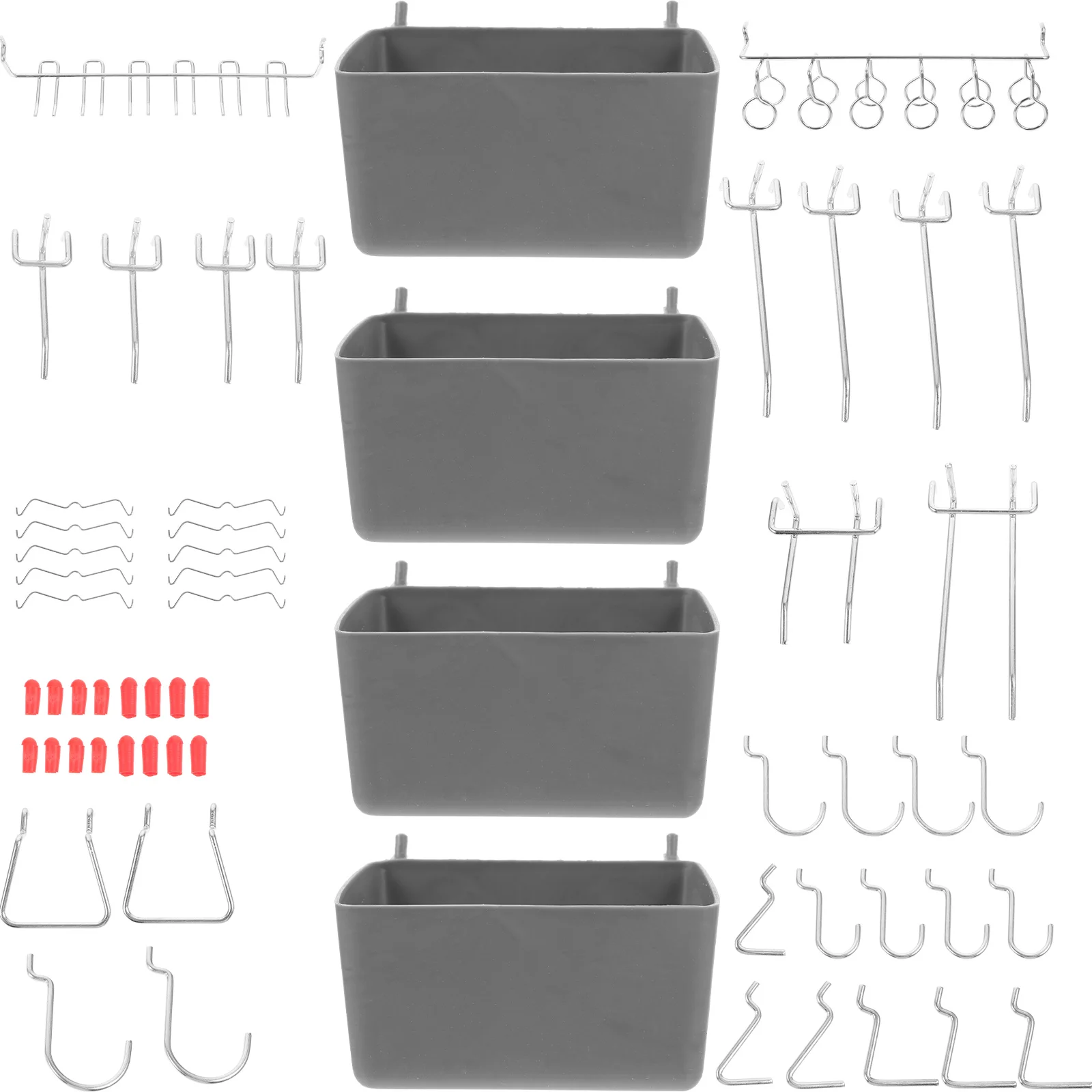 

114 Pcs Nail Board Hook Storage Garage Shelving Hooks Ordinary Pegboard Tool Organizers Bins Glue Shop