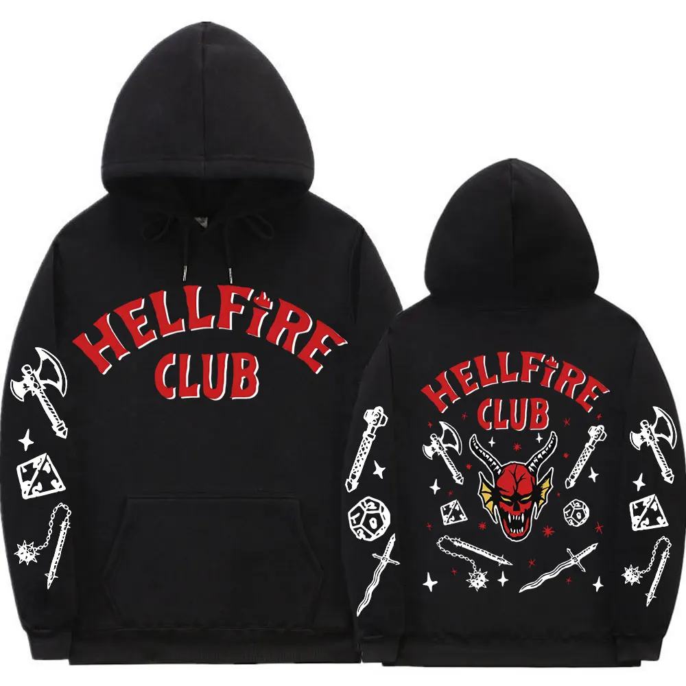

Stranger Things 4 Hellfire Club Eddie Munson Print Hoodie Men Women Fashion Hip Hop Sweatshirt Mens Harajuku Rock Punk Hoodies