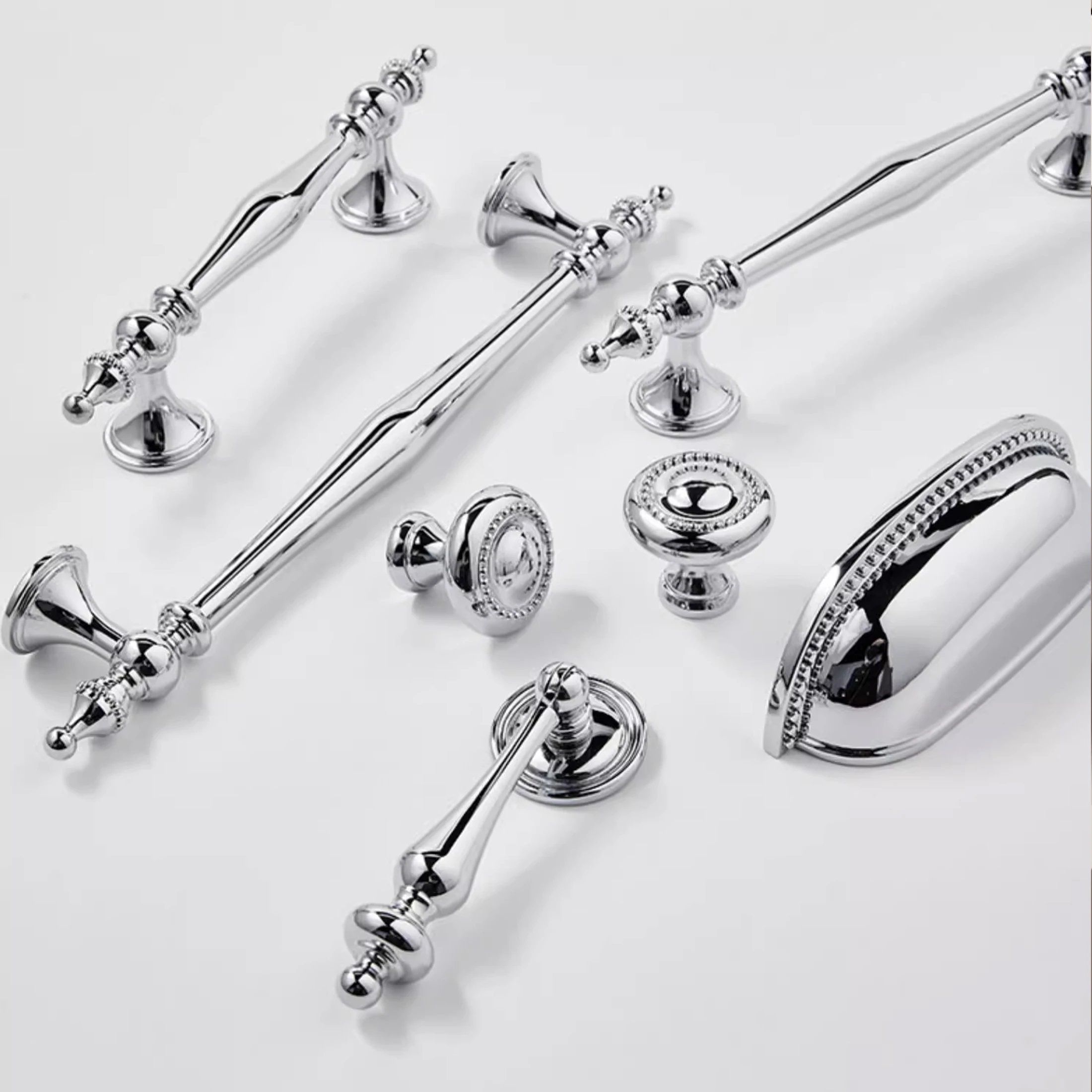 Рукоятки и ручки для мебели в скандинавском стиле яркий хромированный ящик