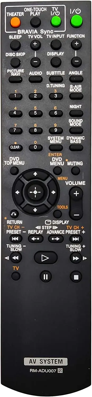 

Remote Control RM-ADU007 for Sony DVD Home Theater System DAV-HDX255 DAV-HDX274 DAV-HDX275 DAV-HDX276 DAV-HDX277WC DAV-HDX279W