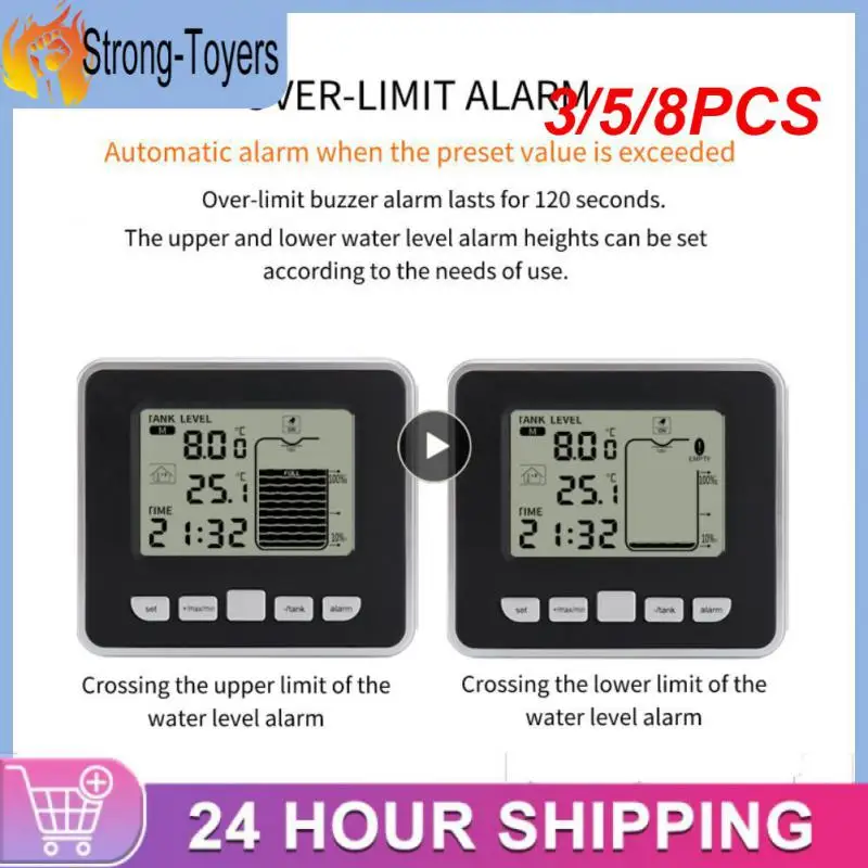 

3/5/8PCS Indoor Water Tank Liquid Depth Level Meter Multifunction Wireless Water Level Gauge Ultrasonic Smart Home Mini New
