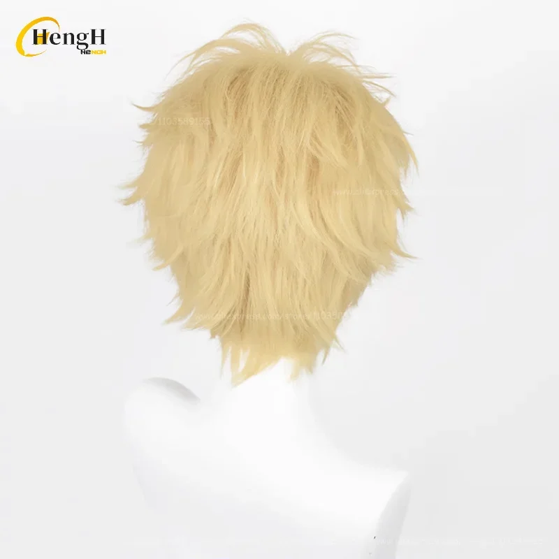 Синтетический парик аниме Kei Tsukishima 30 см искусственный золотой косплей из очки