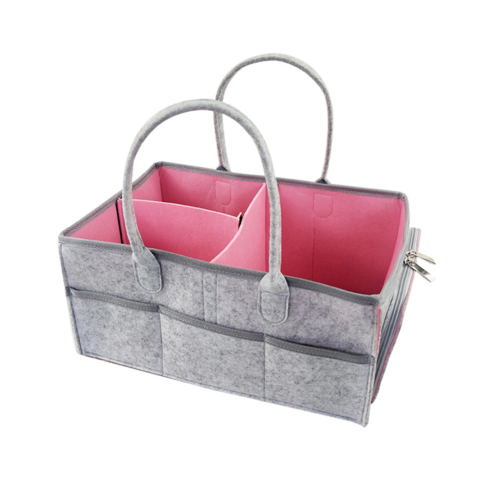 

Foldable With Compartments Baby Diaper Caddy Nursery Bag Multifunctional Felt Car Travel Portable Storage Organizer Nappy Holder