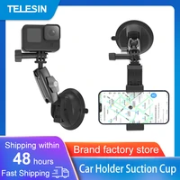 TELESIN Gravity Car Phone Camera Holder Suction Cup Adjustable Universal Holder Stand GPS Mount For GoPro Insta360 Dji Action