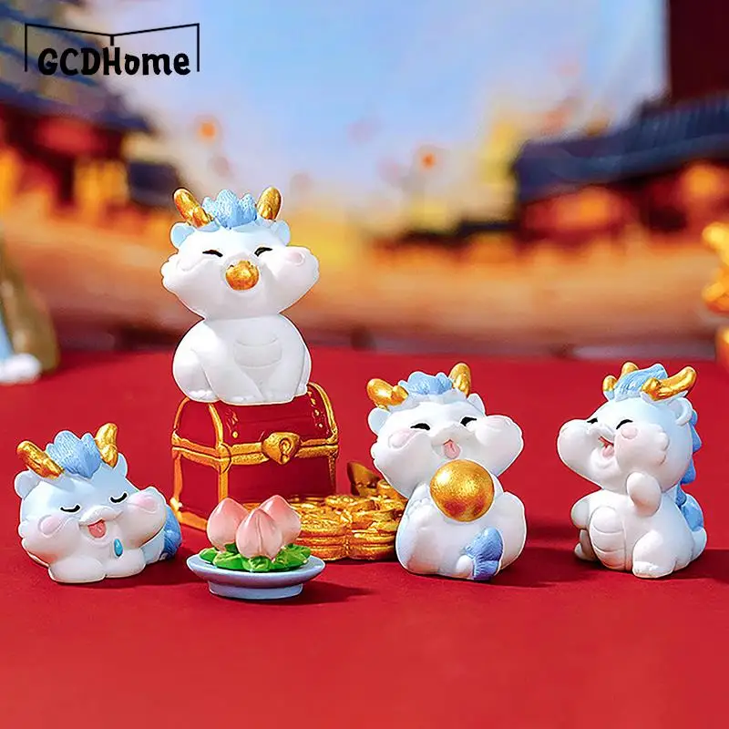 

Chinese New Year Figurines Miniature Cartoon Dragon Micro Landscape Ornaments For Home Decorations Doll house Animal Room Decor