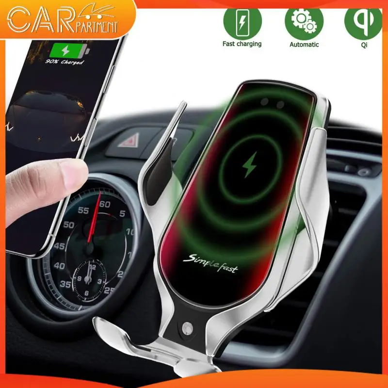 

Автоматический Автомобильный держатель для телефона R3 10 Вт, беспроводное зарядное устройство, умная автомобильная навигация для IPhone11 XR Xs Max Samsung S10/9/8 Plus Note 10/9/8