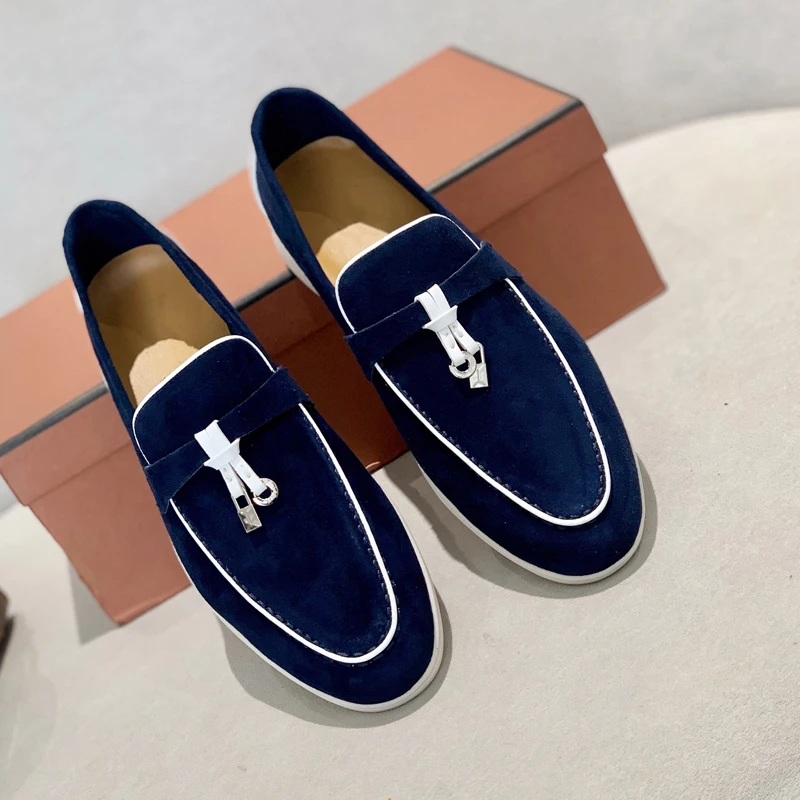

Men’s Shoes LP Loafers LORO Designer Tassels Mocasines Cow Leather Suede Driving Top Quality Luxury Casual Women Flat