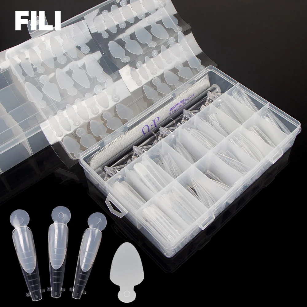 

Набор для дизайна ногтей FILI двойная форма, 247 шт., инструменты для маникюра со стандартными зажимами, французская наклейка для быстрого стро...