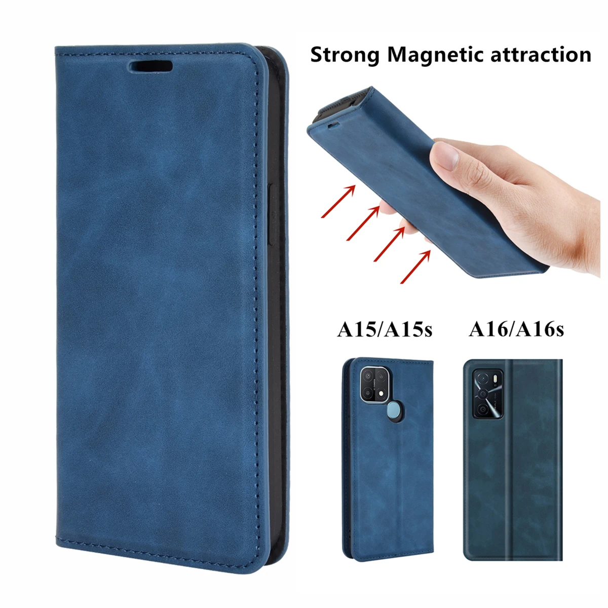

Магнитный кожаный чехол для OPPO A15 A15s A16 A16s