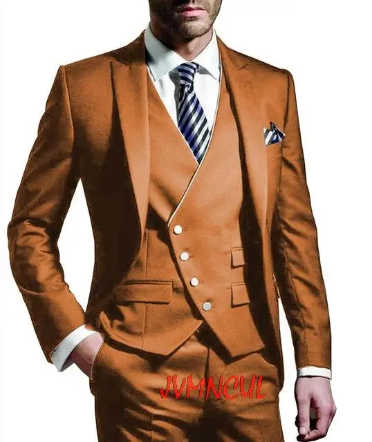 

Hot Selling Custom Mens Slim Fit 3 Pieces Suits Business Groom acket Tuxedos Blazer for Wedding Prom Evening(Blazer+Vest+Pants)