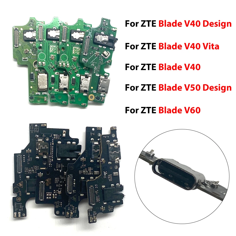 Фото Плата USB-порта для зарядки с гибким разъемом и модулем микрофона для ZTE Blade V Smart V40 V50 V60 V70 V2020 Design Vita №1
