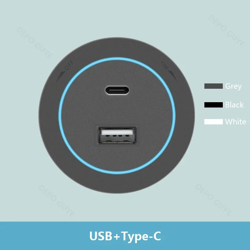 Съемная розетка с круглой функцией, вилка-адаптер, EU FR UK US USB C, универсальная настенная розетка для офиса и кухни