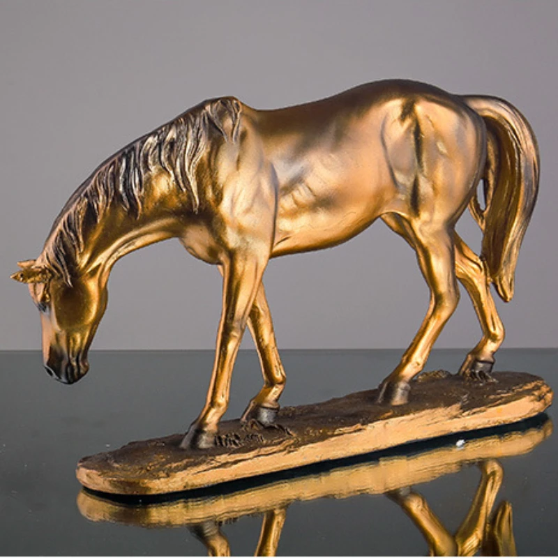

Europe Horses Ornaments Resin Animal Figuri Home Decor Living Room Crafts Gift Desk Statue Decor Home Accessories Photo Props
