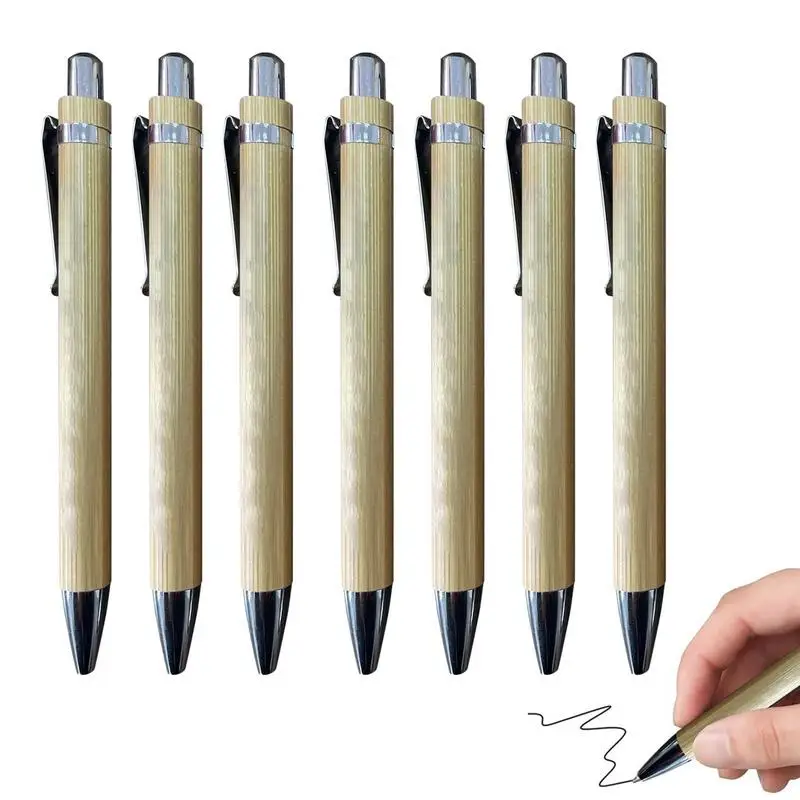 

7pcs Wood Grain Glitter Pens Describing Mentality Vibrant Negative Passive Pens Gift for Colleague Co-Worker