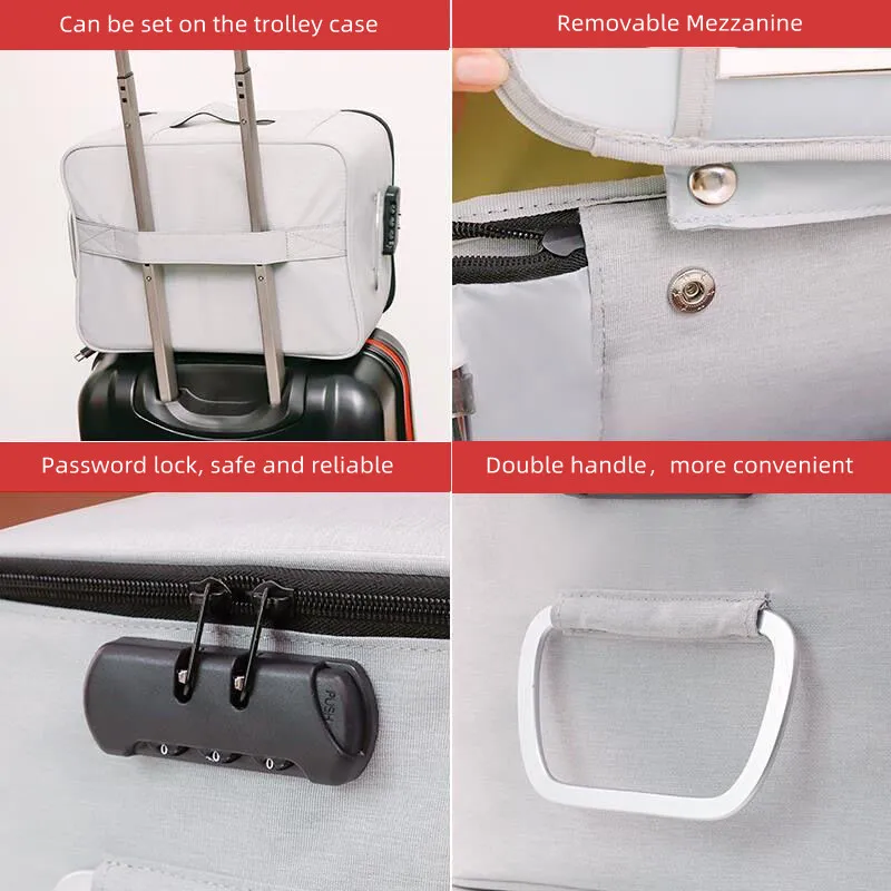 Practical Briefcase Travel Essential Document Storage Bag Office Papers Material Organize Handbag File Data Accessories Supplies