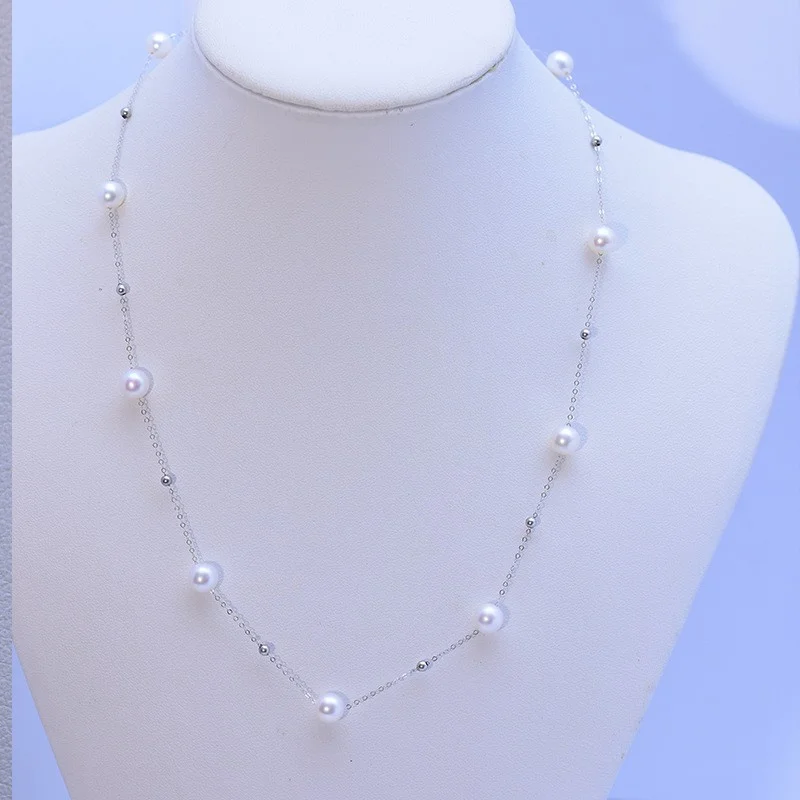 

Модное модное роскошное женское ожерелье Lefei с белым пресноводным жемчугом 6-7 мм, серебро 925 пробы, элегантное свадебное Ювелирное Украшение