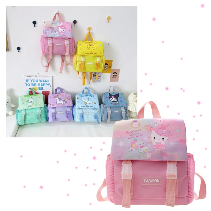 

Аниме Cinnamoroll Kuromi Purin Dog KT Cat мультяшный Детский Рюкзак Kawaii Творческий школьный портфель для учеников подарки на день рождения