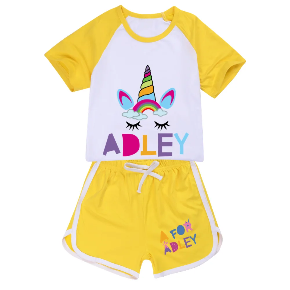 Детский спортивный костюм A for Adley футболка и шорты для мальчиков девочек модная