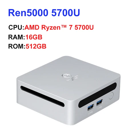 2023 GenMachine Новый мини-ПК Ren5000 5700U AMD Ryzen7 5700U CPU поддержка Windows 10/11 DDR4 3200 МГц AMD WiFi6 NUC Max 64 Гб RAM
