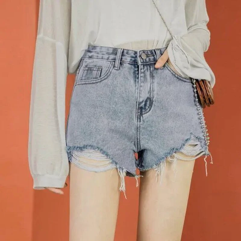 Anime Women's Denim Shorts Ripped Sexy Jeans Booty Cute Tight Print Kawaii Skinny Short Pants for Woman To Wear Mini Graphic XL