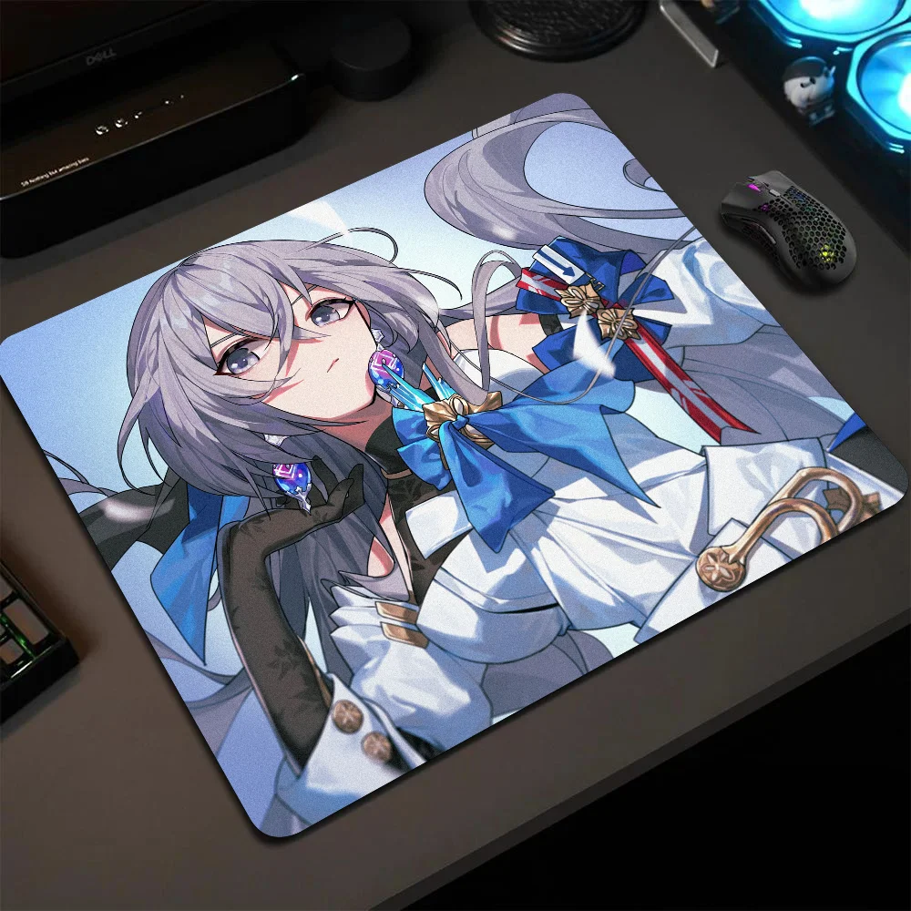 Bronya Zaychik Honkai Star Rail Impact Mousepad Small LockEdge Mouse Pad For Gamers Computer Desk Anti-slip Rubber