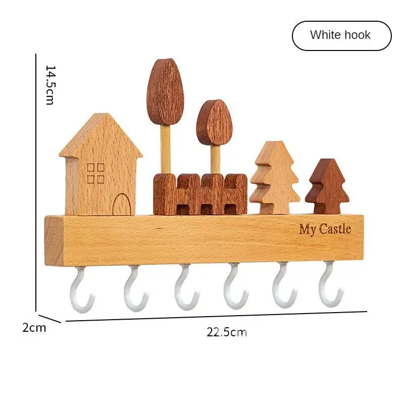 Крючок для ключей настенный из массива дерева в скандинавском стиле