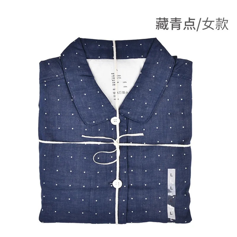 Couples Matching Pajamas Spring and Summer New Nightwear  No Prints No Side Seams Japanese-style Dots Breathable Home Sets