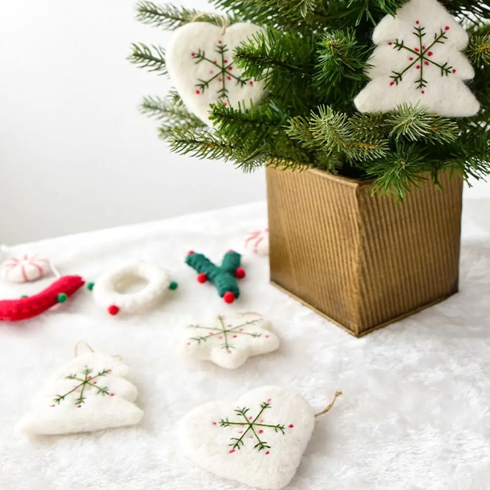 Милый рождественский фетровый кулон в виде снежинки рождественская елка