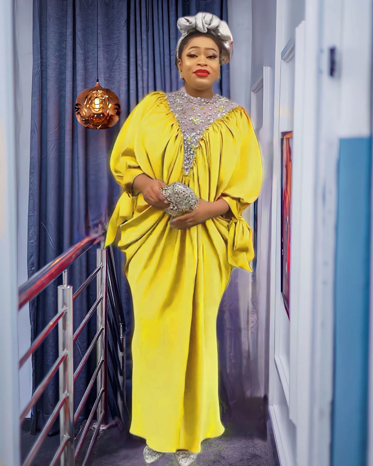 Plus Size Large Women's Dress 2023 New TIKTOK Fashion Solid Color Female Clothing Pin Bead Mesh Splice Pleated Loose Long Dress