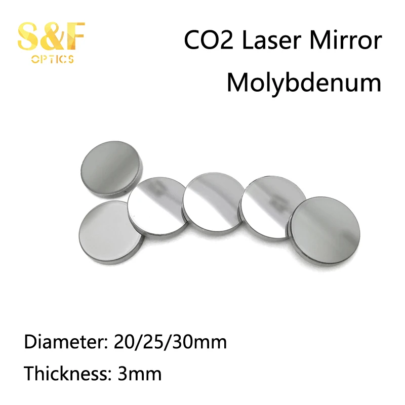S & F Optische Reflektierende Mo Spiegel Durchmesser 20 25 30mm Thk 3mm CO2 Laser Molybdän Spiegel Für CO2 Laser Schneiden Gravur Maschine