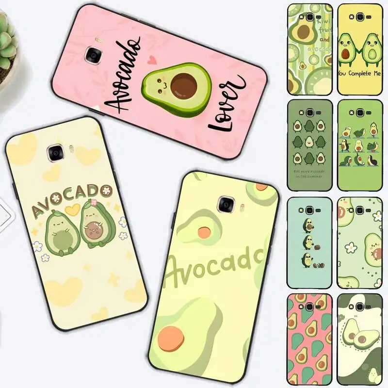 

Cute Cartoon Fruit Avocado Phone Case for Samsung J 2 3 4 5 6 7 8 prime plus 2018 2017 2016 core