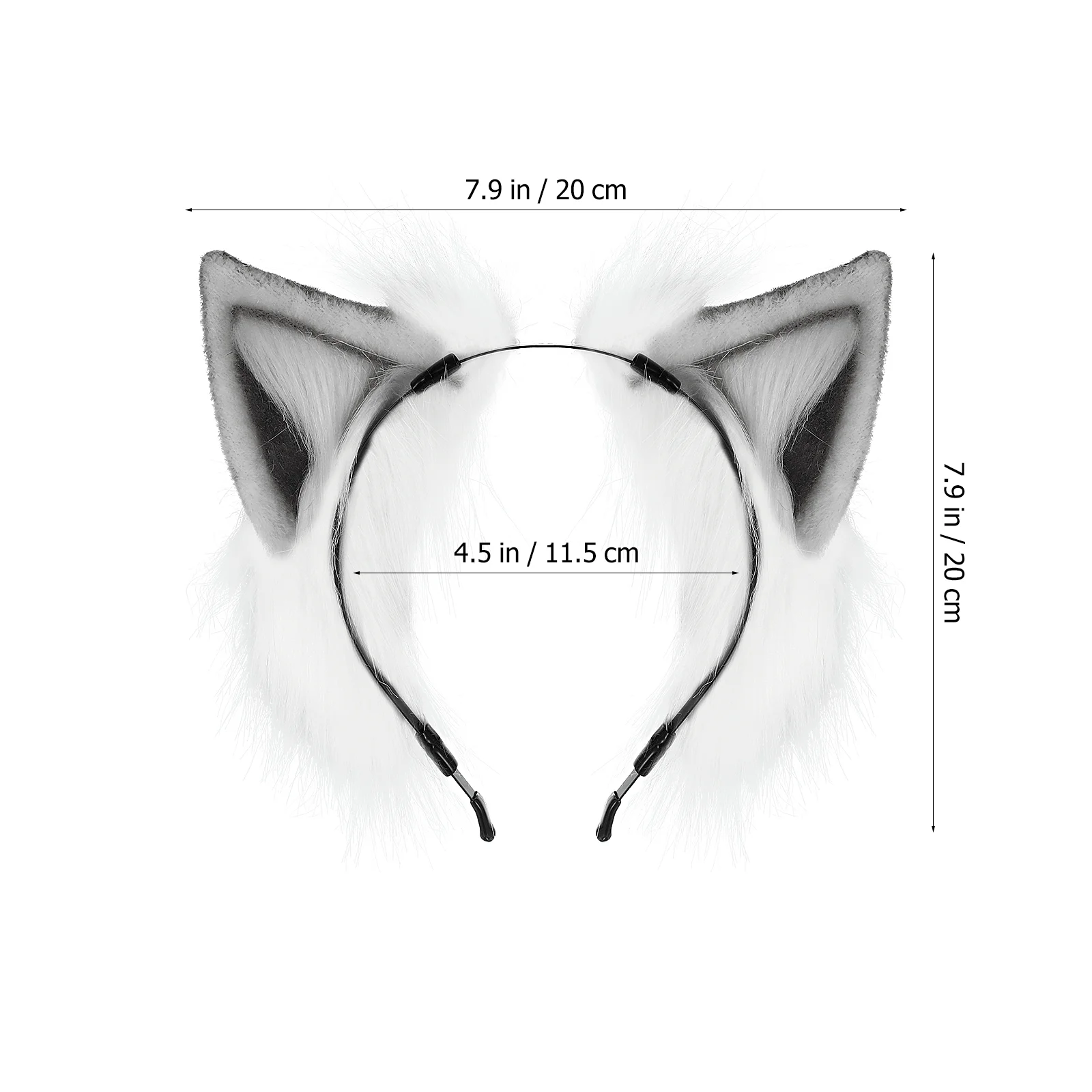 2 Pcs Clothing Furry Ears Headbands Wolf Animal Adults Hair Ties Kids Costume Party