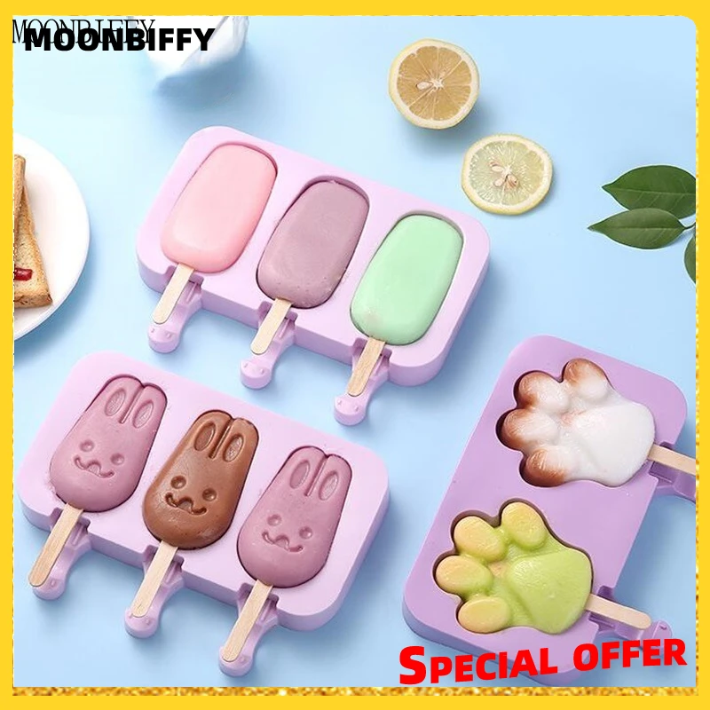 Silicone Food Grade Household Ice Cream Mold Popsicle Molds with Lid DIY Homemade Lolly Popsicle Ice Pop Maker Mould Cocina Tray