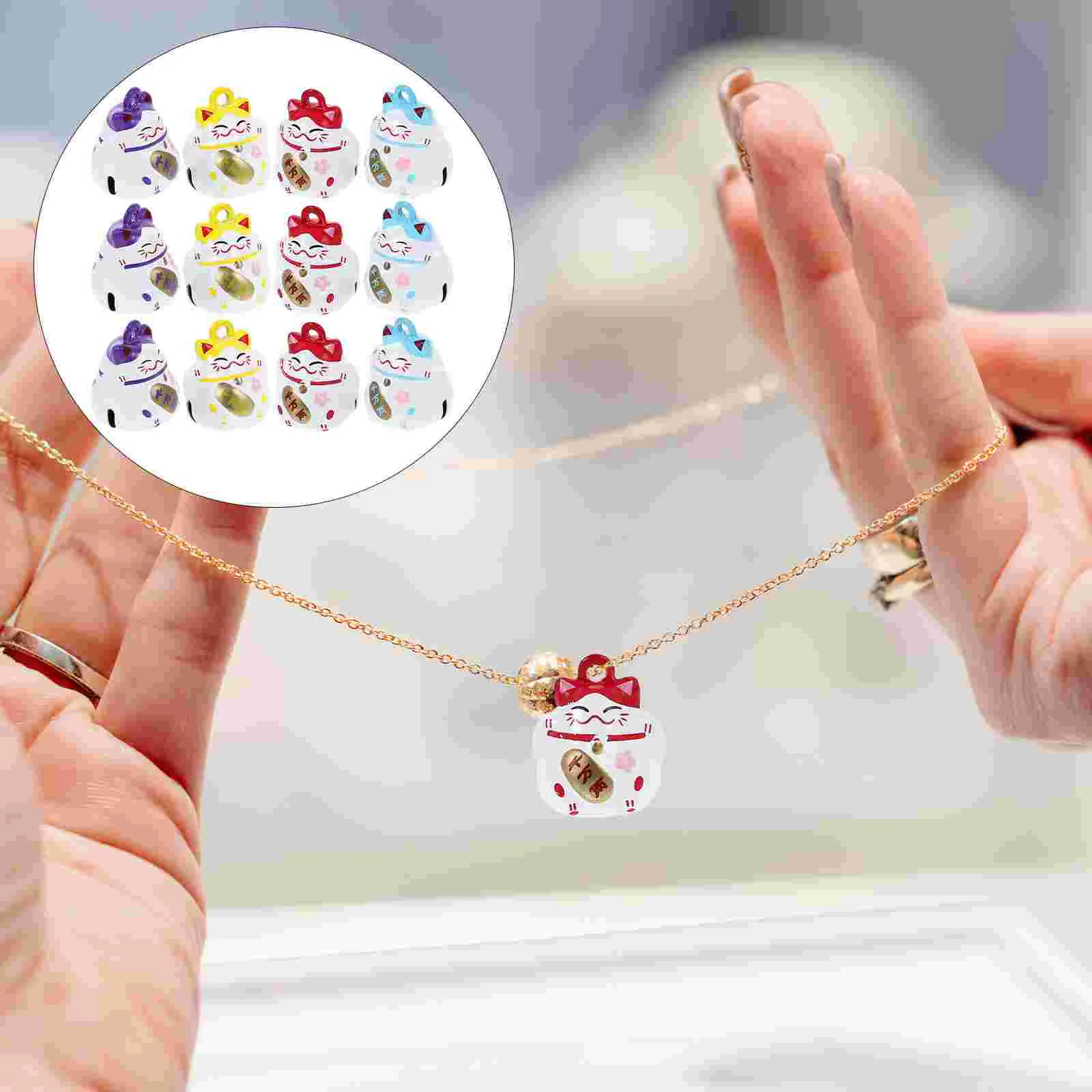 

20 Pcs Key Chain Keychain Charms Bag Hanging Decor Luck Cat Pendant Lucky Fortune Metal Ornament Jewelry Making