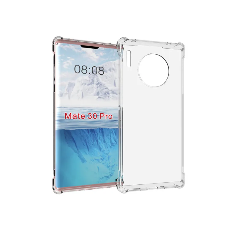 

Прозрачный полноразмерный чехол из ТПУ с четырьмя углами и защитой от падения для Huawei Mate 30 Pro