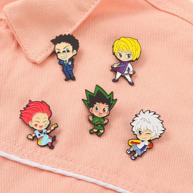 

Cartoon Manga Enamel Pin Custom GON Killua Kurapika Leorio Hisoka Comics Brooch Bag Lapel Badge Anime HxH Jewelry Gift for Fans