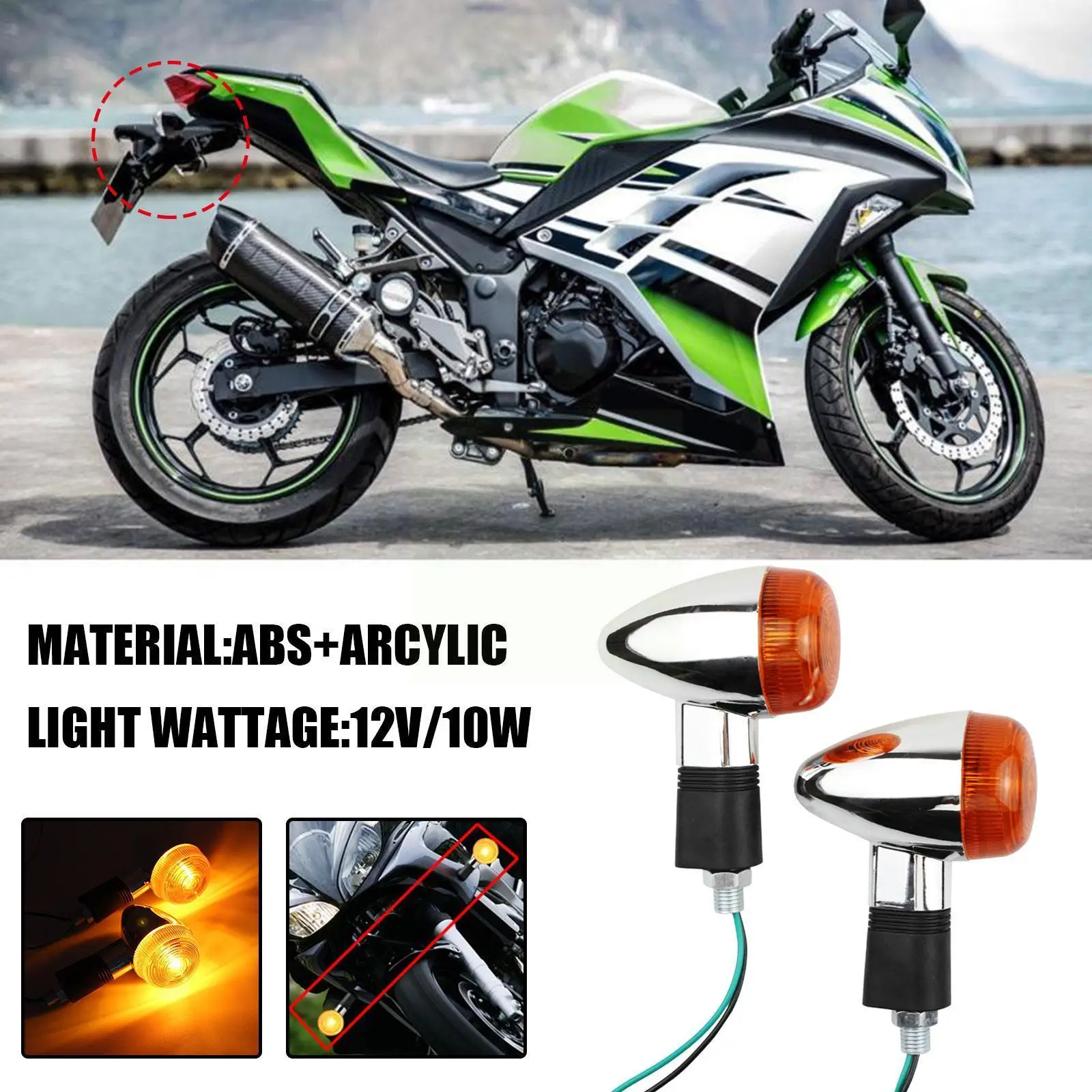 

Поворотный индикатор для мотоцикла, ABS, желтый цвет, поворотная лампа, подходит для SUZUKI A3V1