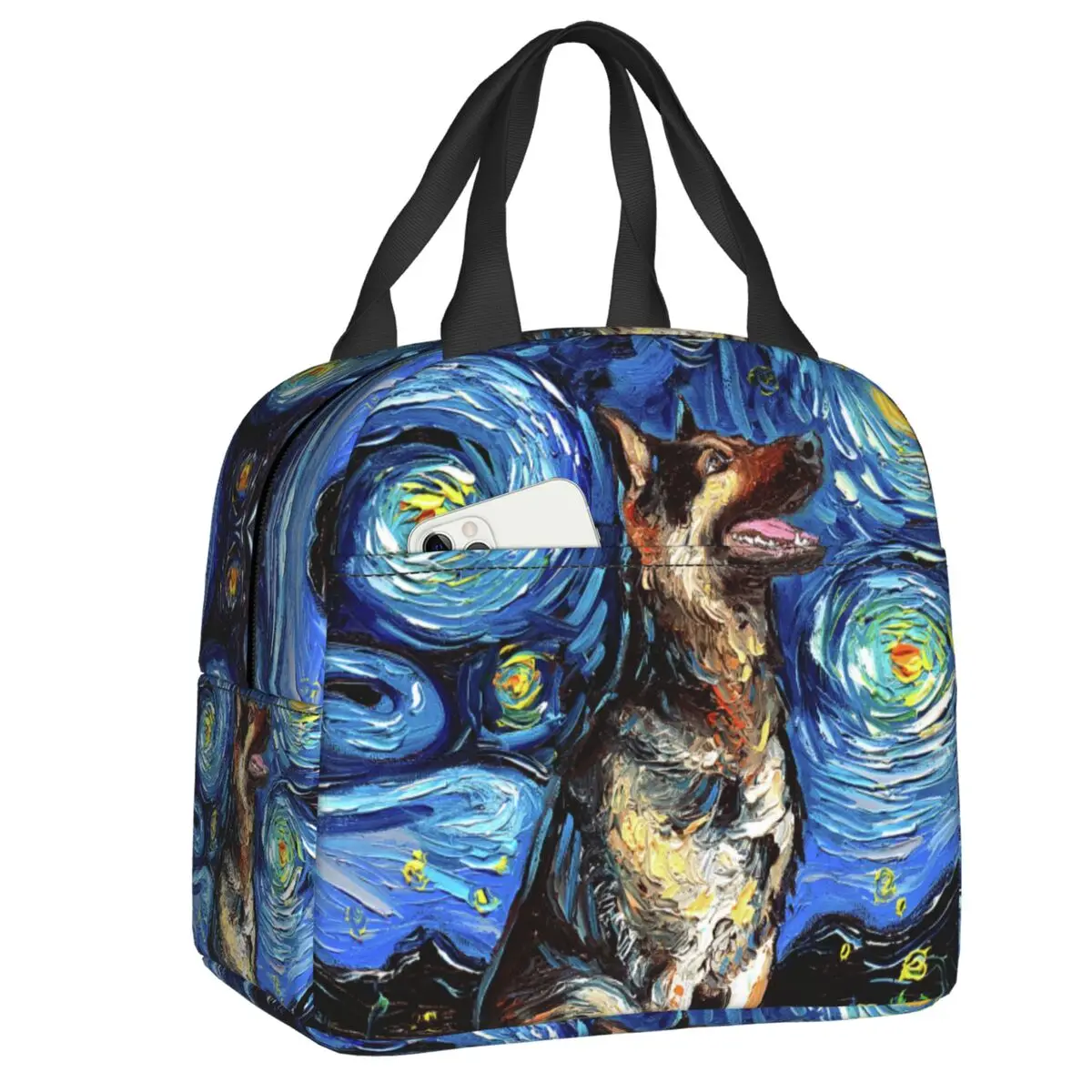 

German Shepherd Thermal Insulated Lunch Bag Women Pet Dog Lover Portable Lunch Container for School Multifunction Food Box