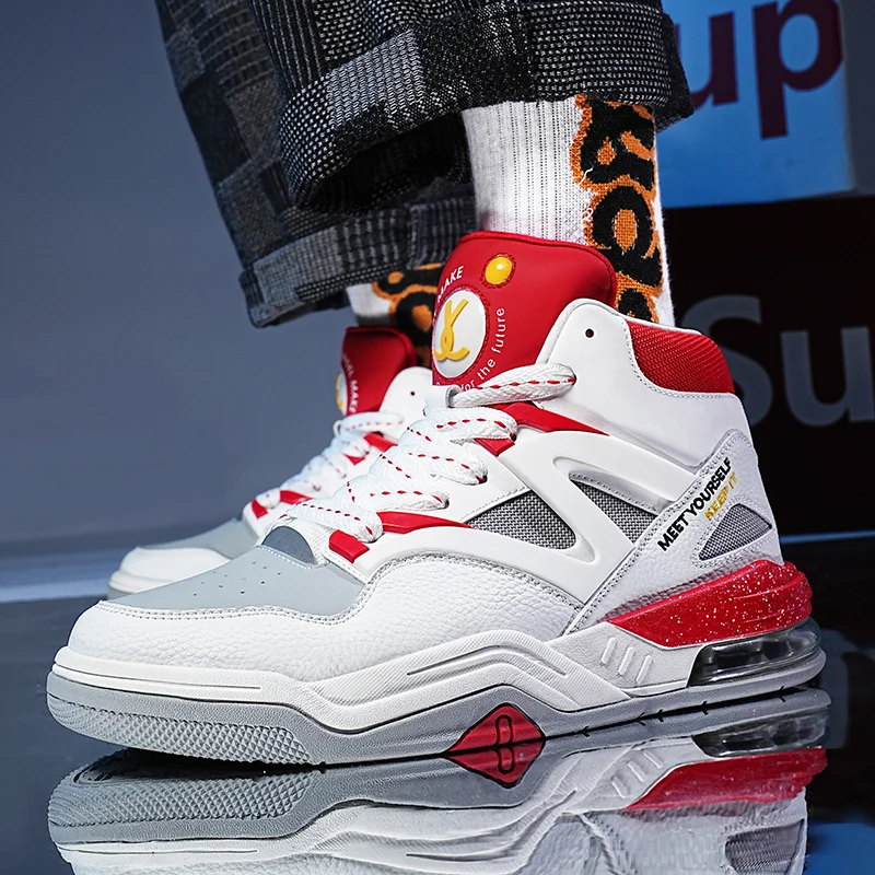 High Street Style Basketball Shoes Men Air Cushion Basket Shoes Brand Design Sneakers Men High Quality Original Basket Homme