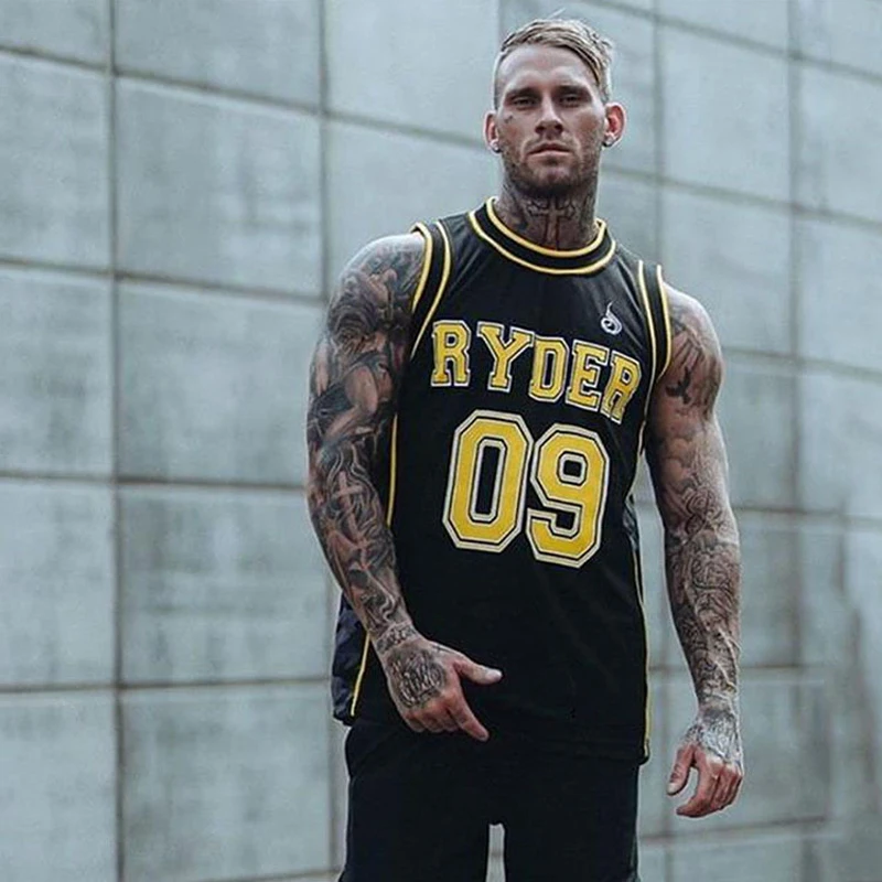

Men's New Sports Leisure Basketball Training Stretch Breathable Vest Outdoor running GYM fitness trend sleeveless T-shirt