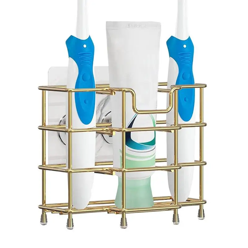 

Toothbrush Holder Stainless Steel Bathroom Storage Organizer Stand Wall Mounted Adjustable 3 Slots Organizer Rack For Toothbrush
