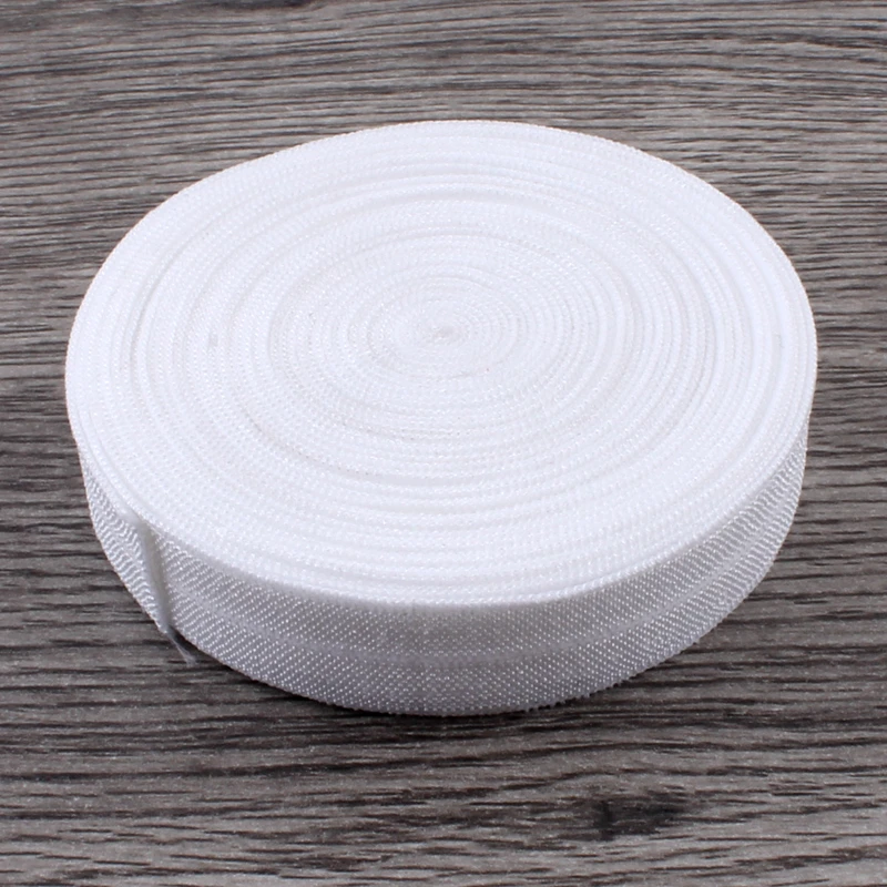 

50yards/lot 5/8" (16mm) White Super Shiny Solid Fold Over Elastic Ribbon Band FOE for Elastic Headbands Hair Ties Hairbow