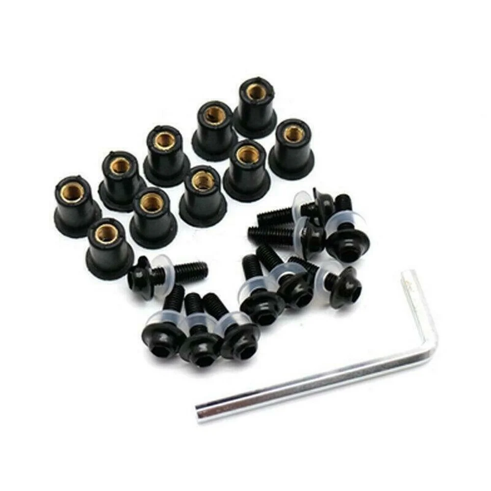 

10Pcs CNC Motorcycle M5x15mm Windscreen Windshield Fairing Screen Bolts Screw Kit Plastic Adapter With Washer